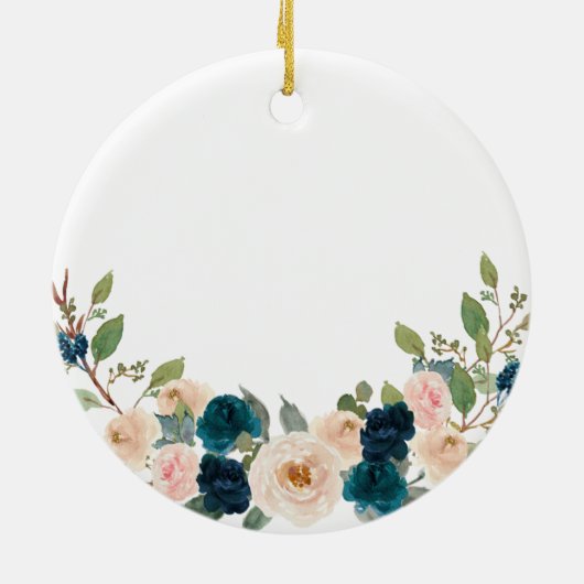 Navy Floral in Loving Memory of Dad Ornament (Achterkant)