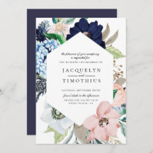 Navy Floral Lijst Weddenschap