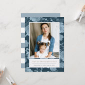 Navy Floral-Moederdag Kaart (Voorkant / Achterkant in situ)