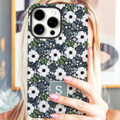 Navy Floral Monogram Case-Mate iPhone Case