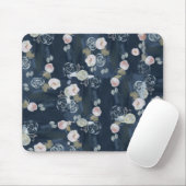Navy Floral Mousepad Muismat (Met muis)