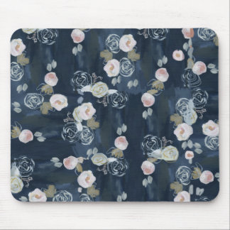 Navy Floral Mousepad Muismat