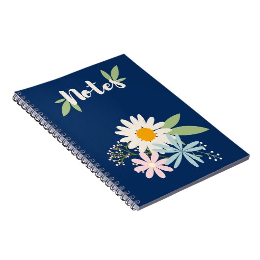 Navy Floral Notitieboek (Rechterzijde)
