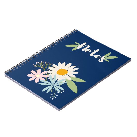 Navy Floral Notitieboek (Linkerzijde)