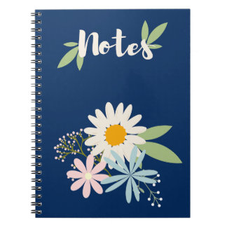 Navy Floral Notitieboek