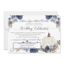 Navy Floral Pumpkin Rustic Wedding Celebration