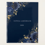 Navy Floral Rozen Gold Leaf Personal Work Planner<br><div class="desc">Navy Floral Rozen Gold Leaf Personal Work Planner Geschikt voor alle leeftijden</div>