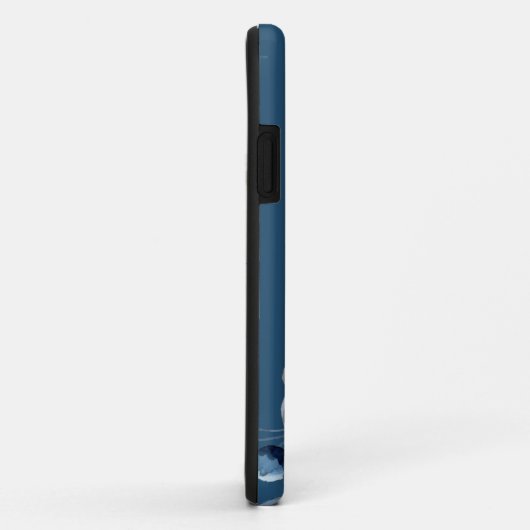 Navy Flowers | Blauwe persoonlijke naam Case-Mate iPhone Case (Achterkant/rechts)