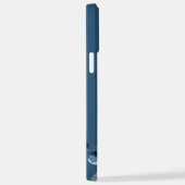 Navy Flowers | Blauwe persoonlijke naam iPhone Hoesje (Rechterkant)