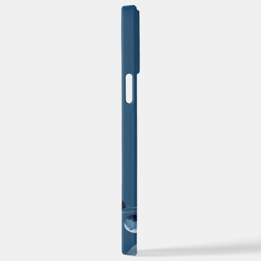 Navy Flowers | Blauwe persoonlijke naam iPhone Hoesje (Rechterkant)