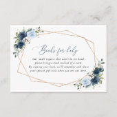 Navy Flowers, Blue Flowers, Boho, Boeken voor Baby Informatiekaartje (Voorkant)