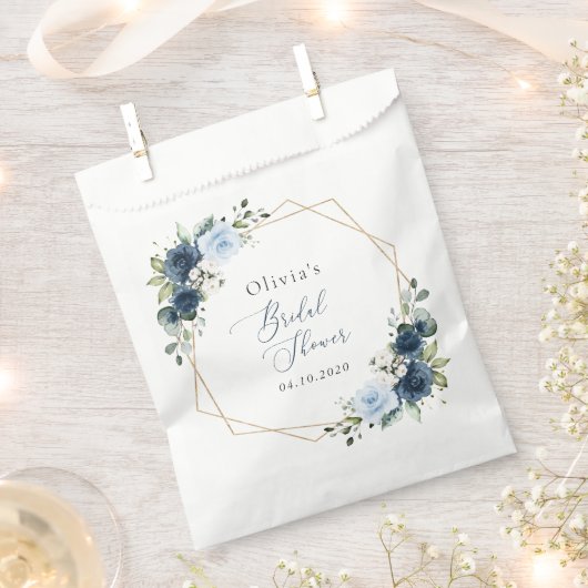 Navy Flowers, Blue Flowers, Boho, Vrijgezellenfees Bedankzakje (Geknipt)