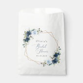 Navy Flowers, Blue Flowers, Boho, Vrijgezellenfees Bedankzakje (Voorkant)