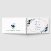 Navy Flowers, Blue Flowers, Boho, Vrijgezellenfees Gastenboek (Volledig)