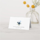 Navy Flowers, Blue Flowers, Boho, Vrijgezellenfees Plaatskaartje (Achterkant)