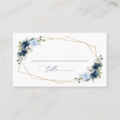 Navy Flowers, Blue Flowers, Boho, Vrijgezellenfees Plaatskaartje (Voorkant)