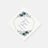 Navy Flowers, Blue Flowers, Boho, Vrijgezellenfees Servet (Hoek)