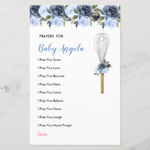Navy Flowers gebeden voor Baby Greenery Floral