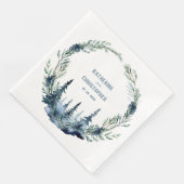 Navy Forest Woodland Spruce Juniper Berries Wreath Servet (Hoek)