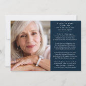 Navy Forever in Our Hearts Photo Funeral Bedankkaart (Achterkant)