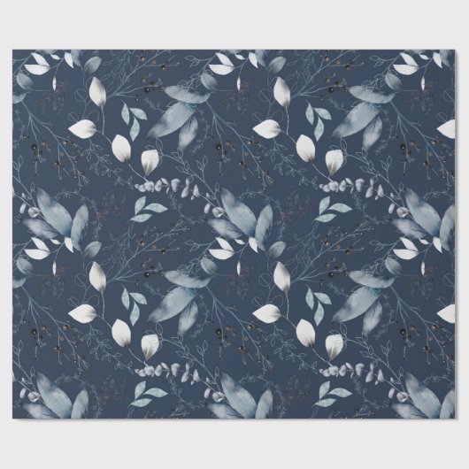 Navy Forrest Gift Wrap Cadeaupapier (Vlak)