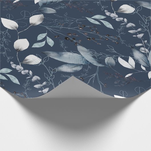 Navy Forrest Gift Wrap Cadeaupapier (Hoek)