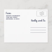 Navy foto Marsala Blush Peony Save The Date Cards Aankondigingskaart (Achterkant)