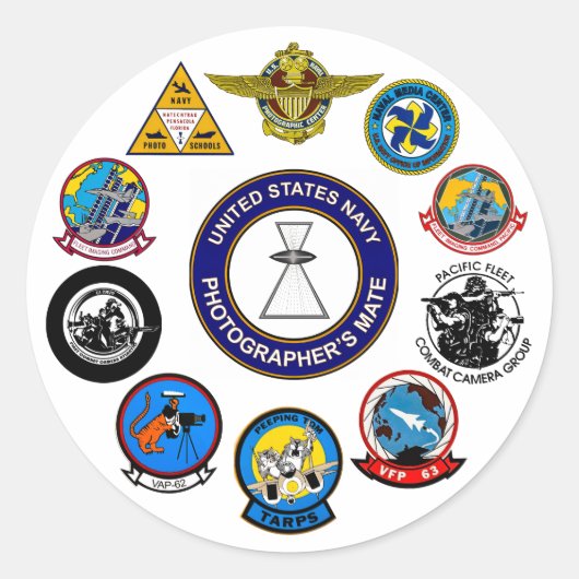Navy Fotograaf Commands Sticker (Voorkant)