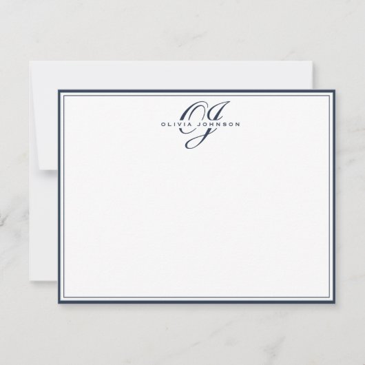 Navy Frame Note Card Kaart (Voorkant)