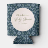 Navy Frost Bloom Floral Baby shower Custom Blikjeskoeler (Voorkant)