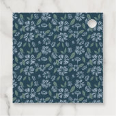 Navy Frost Bloom Floral Baby shower Dank u Bedankjes Labels (Achterkant)