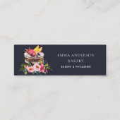 NAVY FRUIT FLORAL CAKE PATISSERIE CUPCAKE BAKERY MINI VISITEKAARTJE (Voorkant)