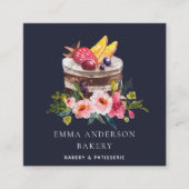 NAVY FRUIT FLORAL CAKE PATISSERIE CUPCAKE BAKERY VIERKANTE VISITEKAARTJE (Voorkant)
