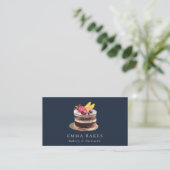 NAVY FRUIT FLORAL CAKE PATISSERIE CUPCAKE BAKERY VISITEKAARTJE (Staand voorkant)