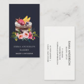 NAVY FRUIT FLORAL CAKE PATISSERIE CUPCAKE BAKERY VISITEKAARTJE (Voorkant / Achterkant)