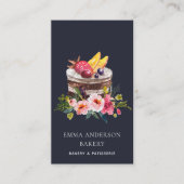 NAVY FRUIT FLORAL CAKE PATISSERIE CUPCAKE BAKERY VISITEKAARTJE (Voorkant)