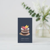 NAVY FRUIT FLORAL CAKE PATISSERIE CUPCAKE BAKERY VISITEKAARTJE (Staand voorkant)