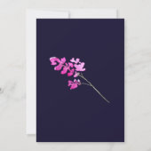 Navy & Fuchsia Floral Wedding Kaart (Achterkant)
