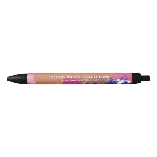 Navy & Fuchsia - Waterverf penseelstreken - naam Zwarte Inkt Pen (Voorkant)