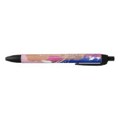 Navy & Fuchsia - Waterverf penseelstreken - naam Zwarte Inkt Pen (Bodem)
