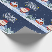 Navy Fun Sinterklaas Geïllustreerd Vrolijk Kerstfe Cadeaupapier (Hoek)