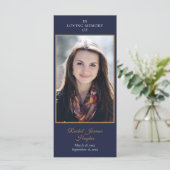 Navy Funeral Memorial Foto Greenery Prayer Kaart (Staand voorkant)