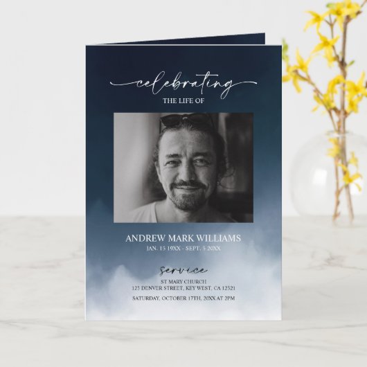 Navy Funeral Order of Service Gevouwen Programma (Gele Bloem)