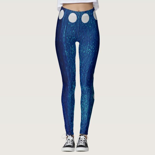 Navy Fusion Dot Leggings (Voorkant)