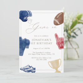 Navy Game On Football Birthday Kaart