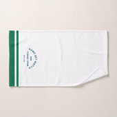 Navy Game Set Match Crest Green Stripe Tennis Handdoek (Handdoek)