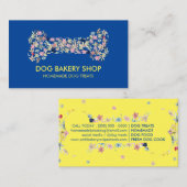 Navy Geel Bone Zelfgemaakte Hondentraktaties Visitekaartje (Voorkant / Achterkant)