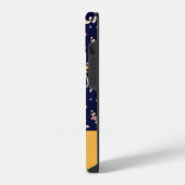 Navy Geel Wilde Bloem iPhone Hoesje (Linkerkant)
