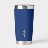 Navy Geïsoleerde Tumbler met Aangepaste Merktekst Drinkbeker (Links)