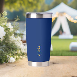 Navy Geïsoleerde Tumbler met Aangepaste Merktekst Drinkbeker